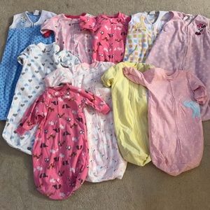 Baby girl sleep sacks in bulk 0-9 and 0-12 months